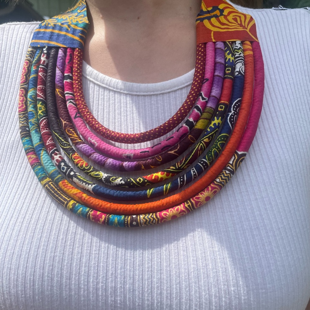 Vibrant One-of-a-Kind Multicolored Layered Necklace - Picture 2 of 6